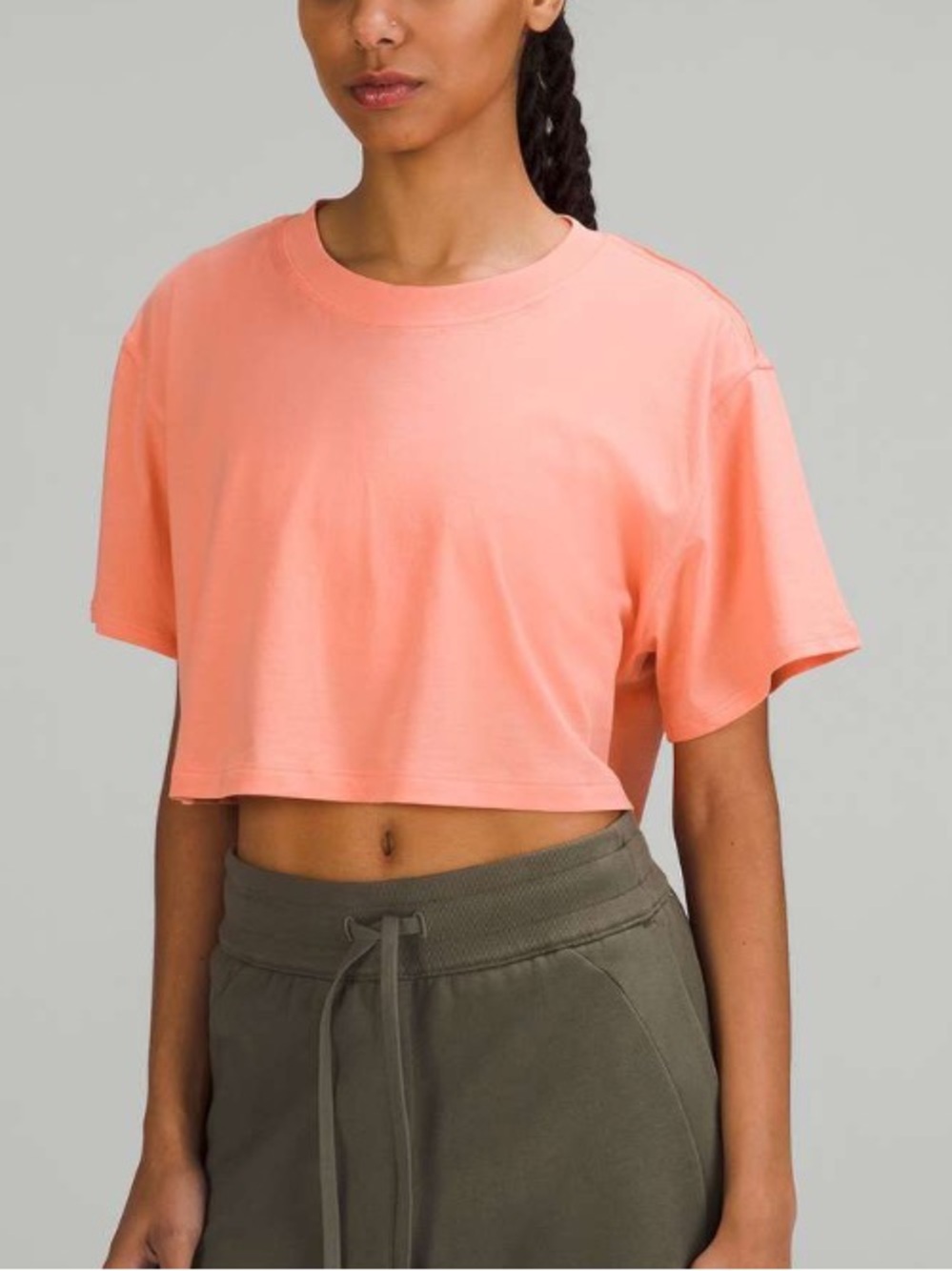 Lululemon All Yours Cropped T-Shirt Sunny Coral Size 0